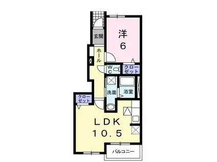 ストークパークⅢ(1LDK/1階)の間取り写真