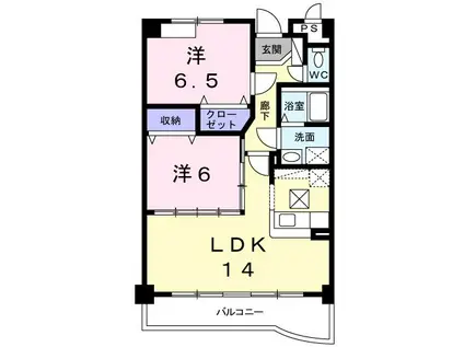モルトヴィヴァーチェ(2LDK/2階)の間取り写真
