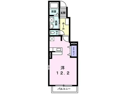カーサ古澤A(ワンルーム/1階)の間取り写真