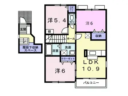 プロムナードはなみずきⅡ(3LDK/2階)の間取り写真