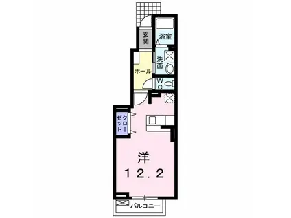 ラフレシール(ワンルーム/1階)の間取り写真