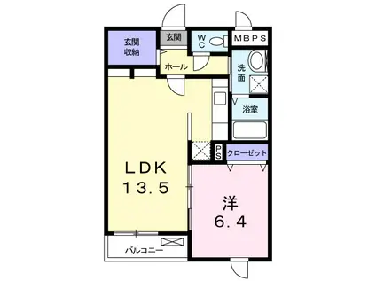 ティン・グローブⅢ(1LDK/1階)の間取り写真