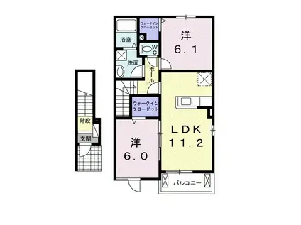 ユニゾン ガーデン Ⅱ(2LDK/2階)の間取り写真