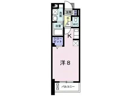 エスポワール南(ワンルーム/3階)の間取り写真