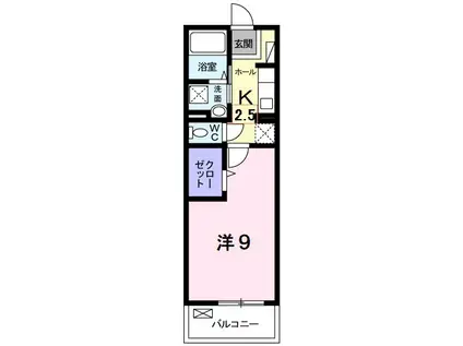 AXIS(1K/2階)の間取り写真