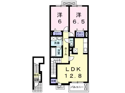 ブルックⅤ(2LDK/2階)の間取り写真