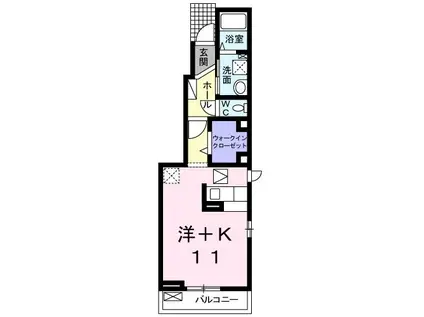 サンフラワー(ワンルーム/1階)の間取り写真