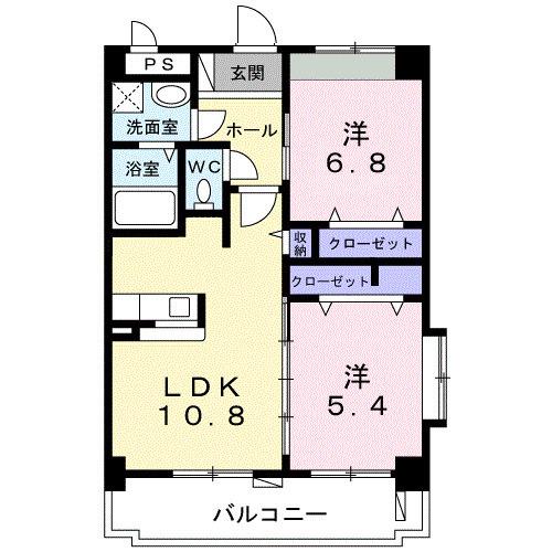 プレミアム・ガーデンⅠ(2LDK/5階)の間取り写真
