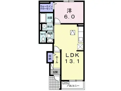 ルーチェラルゴⅡ(1LDK/1階)の間取り写真