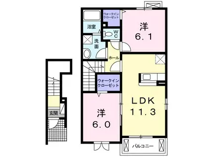 グラン・マルシェ(2LDK/2階)の間取り写真
