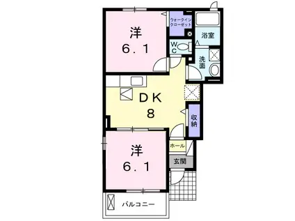 クラール・イリサⅡ(2DK/1階)の間取り写真