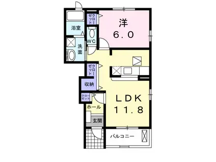 シャルマンⅢ(1LDK/1階)の間取り写真