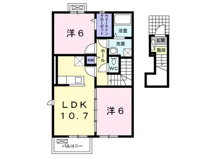 エムズ サニー ガーデン Ⅷ(2LDK/2階)の間取り写真