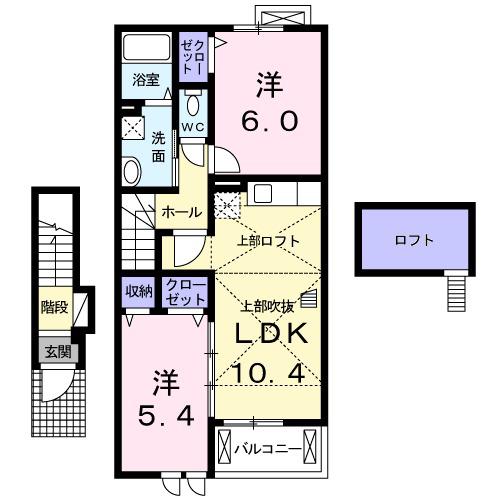グレイス フォーリスト3(2LDK/2階)の間取り写真