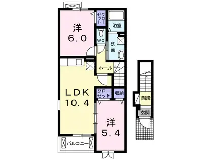 メゾン モデルヌ A(2LDK/2階)の間取り写真