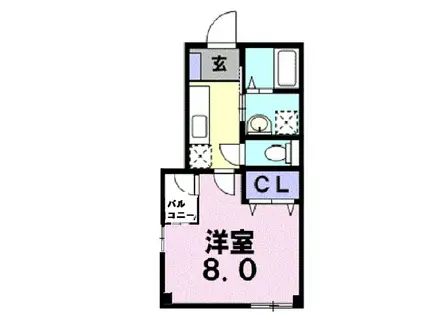 サニータウン(1K/1階)の間取り写真