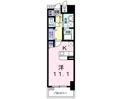 エアリス(1K/2階)の間取り写真