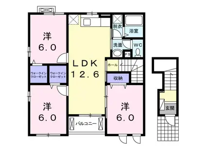 サンリット ヴィラ(3LDK/2階)の間取り写真