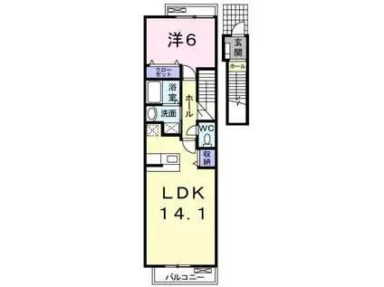 ベルアンジュ(1LDK/2階)の間取り写真