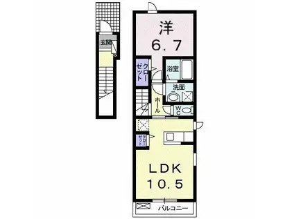 BANK THE TOWN B(1LDK/2階)の間取り写真