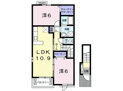 ジュノスA(2LDK/2階)の間取り写真