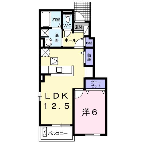 グレイスメゾンⅡ(1LDK/1階)の間取り写真