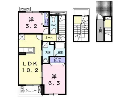 アイランド・ヒルズ下妻(2LDK/3階)の間取り写真