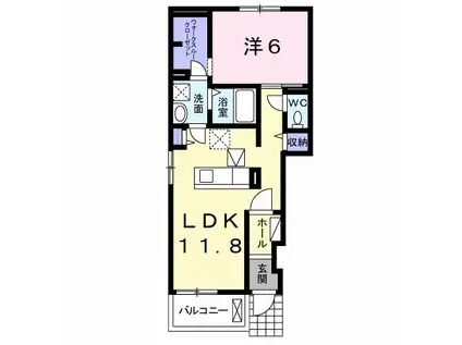 LA LUCE.S.6(1LDK/1階)の間取り写真