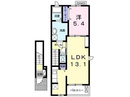 ヴェルデ神田(1LDK/2階)の間取り写真