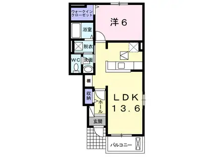 グランパール富里七栄 Ⅰ(1LDK/1階)の間取り写真