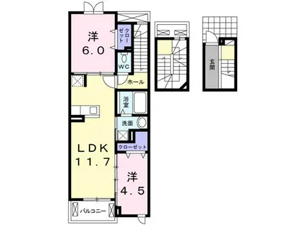 アヤソフィヤ Ⅲ(2LDK/3階)の間取り写真