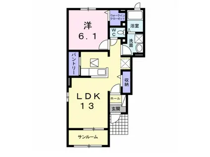 コーネル若月Ⅰ(1LDK/1階)の間取り写真