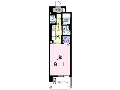 エクセルソフィア(1K/1階)の間取り写真