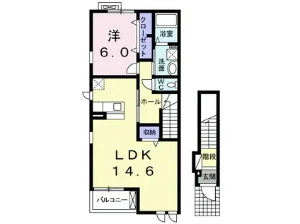 ヴィオラ21-Ⅲ(1LDK/2階)の間取り写真