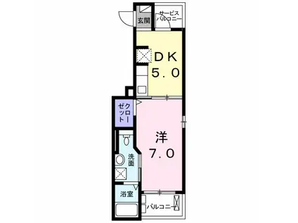 カンパネッロ天王町(1DK/3階)の間取り写真