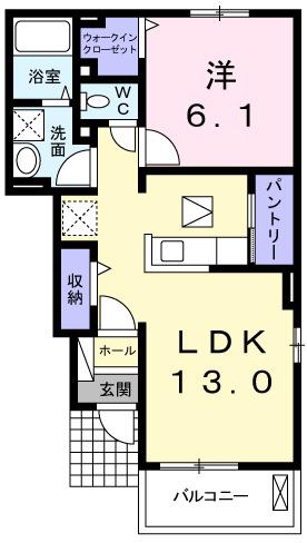 アルバ Ⅰ(1LDK/1階)の間取り写真