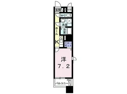 セレーノ Ⅲ(1K/4階)の間取り写真