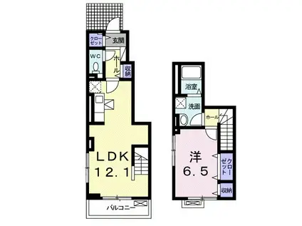 イーストヒルズⅡ(1LDK/1階)の間取り写真