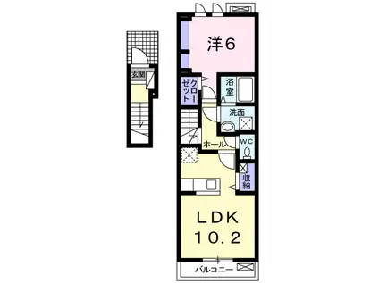 コンバーレ アイヅマ 2(1LDK/2階)の間取り写真