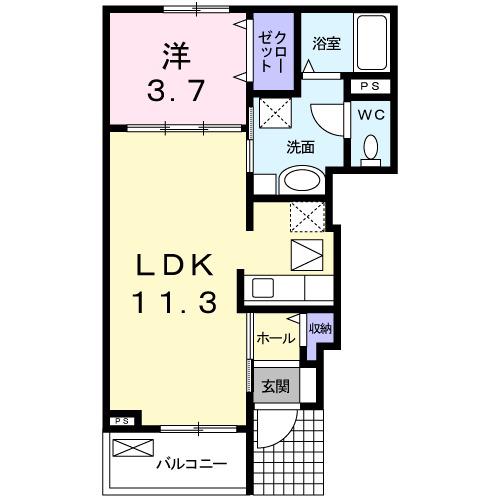 メゾン・ハピネ2(1LDK/1階)の間取り写真