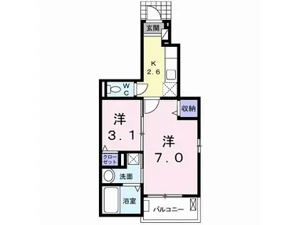 PLACIDO(1SK/1階)の間取り写真