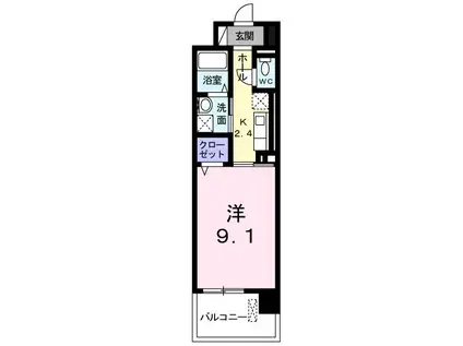 レフィナード(1K/8階)の間取り写真