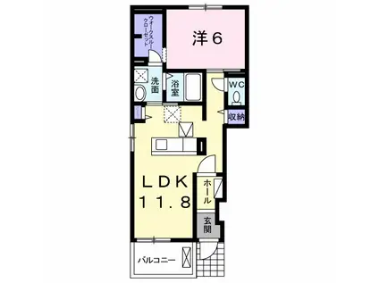 カレント・美郷Ⅲ(1LDK/1階)の間取り写真