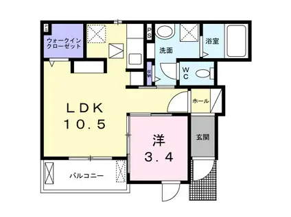 プロムナード(1LDK/1階)の間取り写真