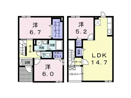 コートミディーⅢ(3LDK/1階)の間取り写真