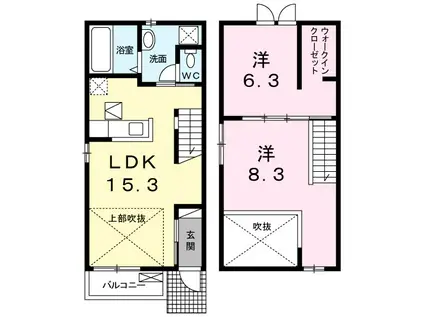 MIYAYAMA(2LDK/1階)の間取り写真