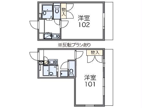 レオパレスイワタ(1K/1階)の間取り写真