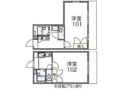 レオパレスイムレ(1K/2階)の間取り写真