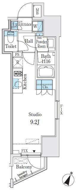 GLACIER神保町グラシアジンボウチ(1K/8階)の間取り写真