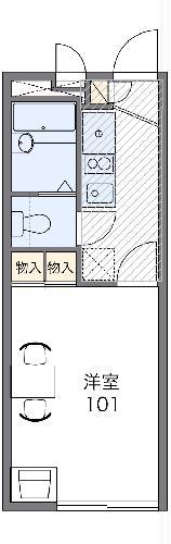 レオパレスメルベーユ(1K/1階)の間取り写真
